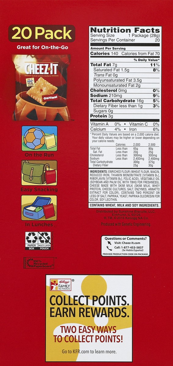 slide 3 of 8, Cheez-It Baked Snacks 20 ea, 20 ct