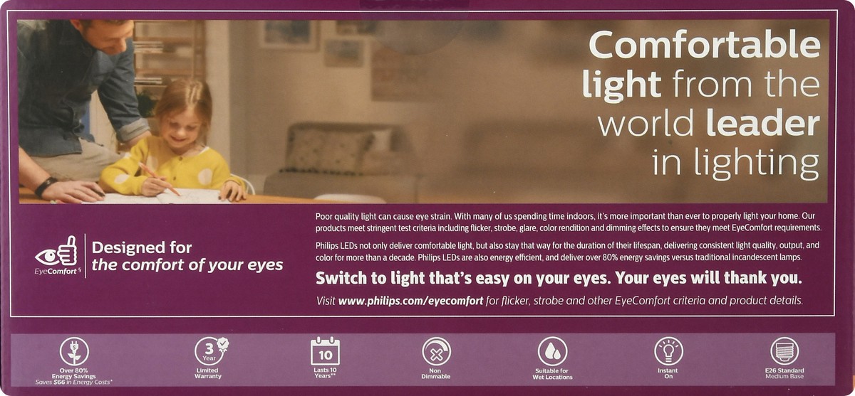 slide 5 of 9, Philips 3 Pack 5.5 Watts Soft White LED Light Bulbs 3 ea, 3 ct