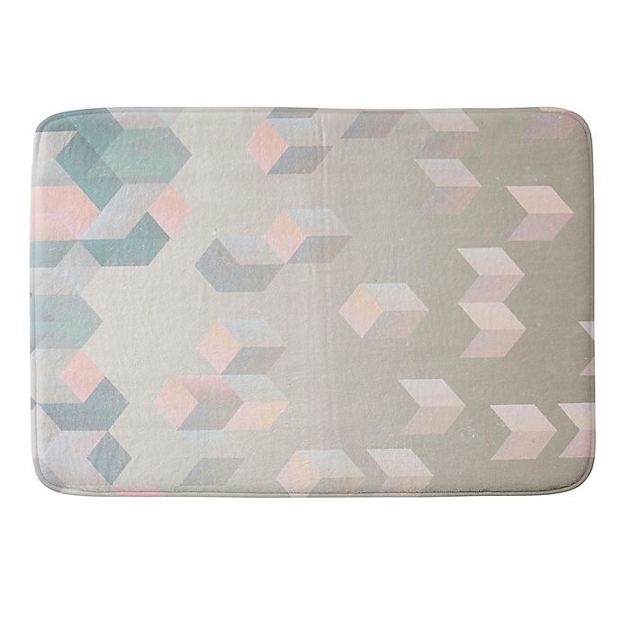 slide 1 of 1, Deny Designs Carratoni Eragonal Geometry Memory Foam Bath Mat - Pink, 24 in x 36 in