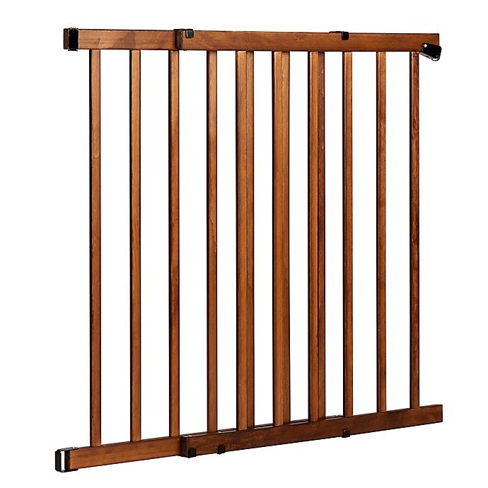 slide 2 of 8, Evenflo Walk-Thru Farmhouse Hardware-Mount Stairway Safety Gate - Brown, 1 ct