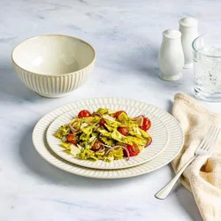 Hy-Vee Seasons Soleil Dinnerware In Linen, Set Of 12