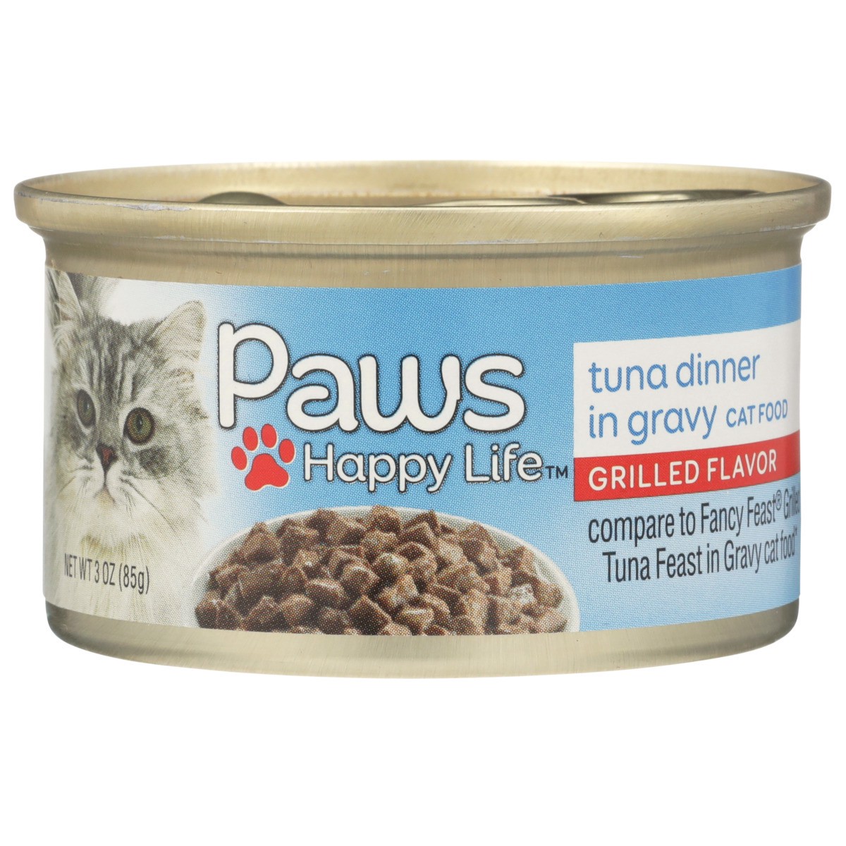 slide 4 of 11, Paws Happy Life Tuna Dinner In Gravy Grilled Flavor Cat Food, 3 oz