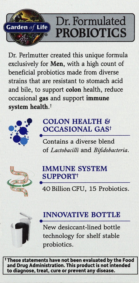 slide 5 of 6, Garden of Life Dr. Formulated Men's Daily Care Probiotic Capsules, 30 ct