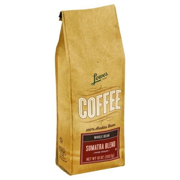 slide 1 of 1, Lowes Foods Coffee Whole Bean Sumatra - 10 oz, 10 oz