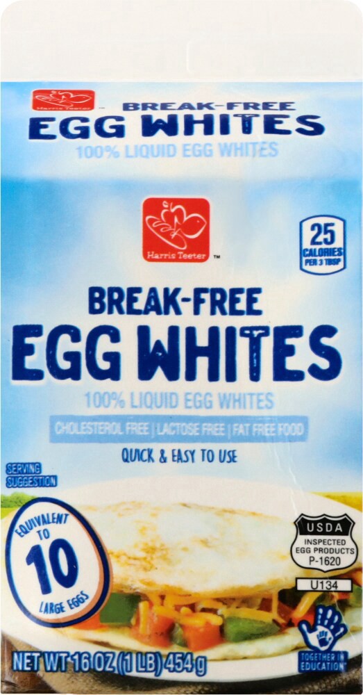 slide 3 of 4, Harris Teeter 100% Liquid Egg Whites, 16 fl oz