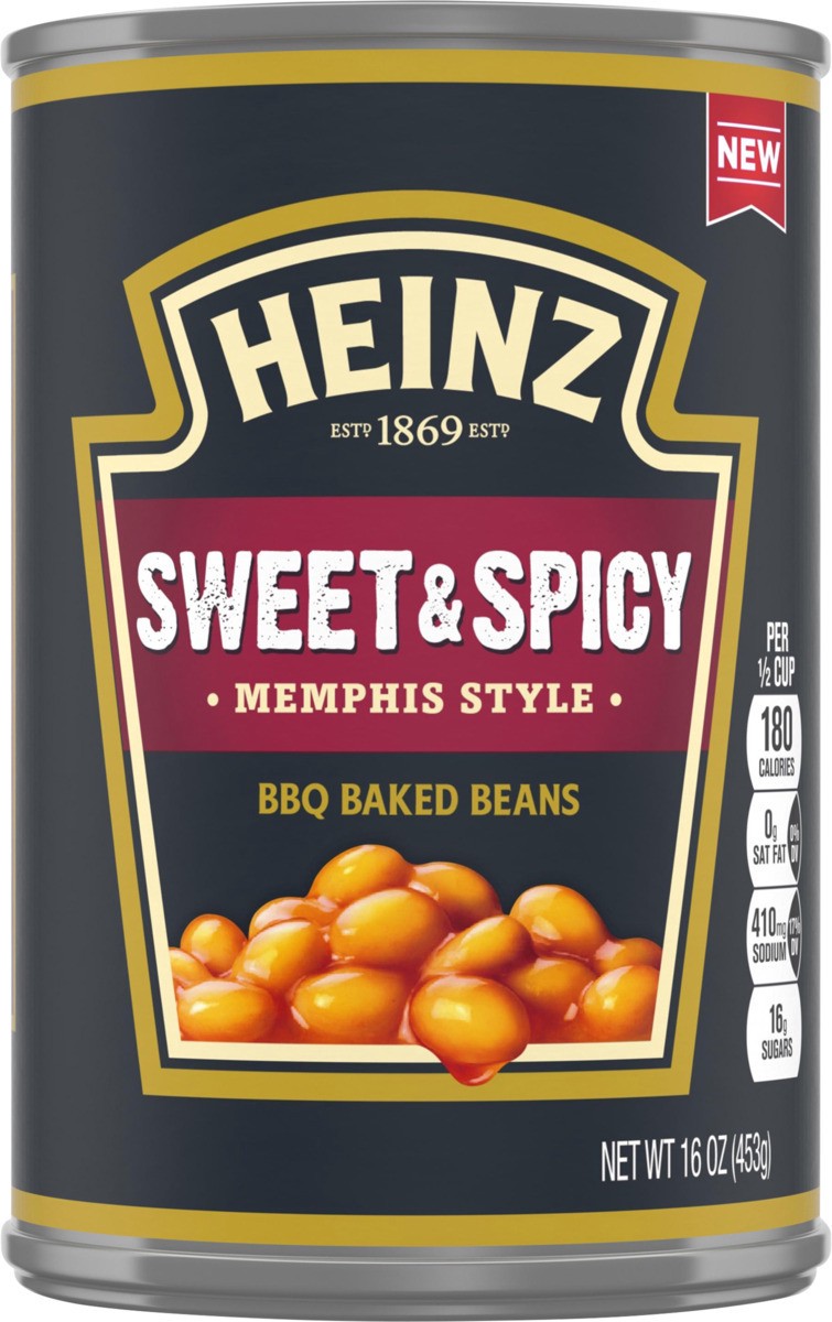 slide 7 of 8, Heinz Memphis Style Sweet & Spicy BBQ Baked Beans, 16 oz Can, 16 oz