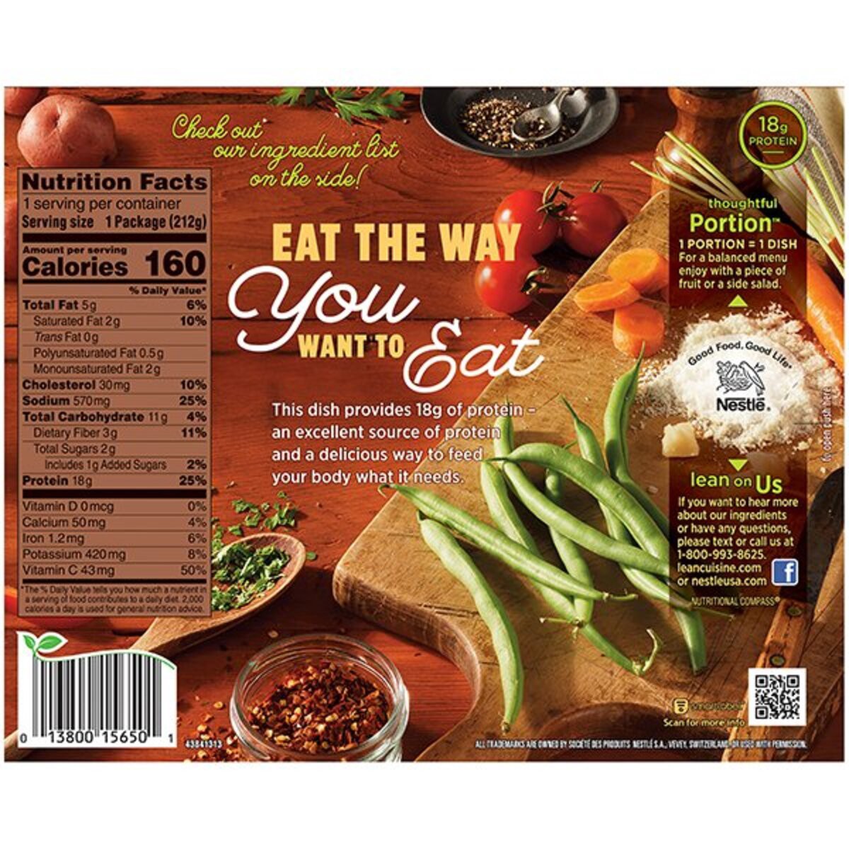 slide 11 of 13, Lean Cuisine Features Steak Portabella Frozen Meal 7.5 oz., 7.5 oz