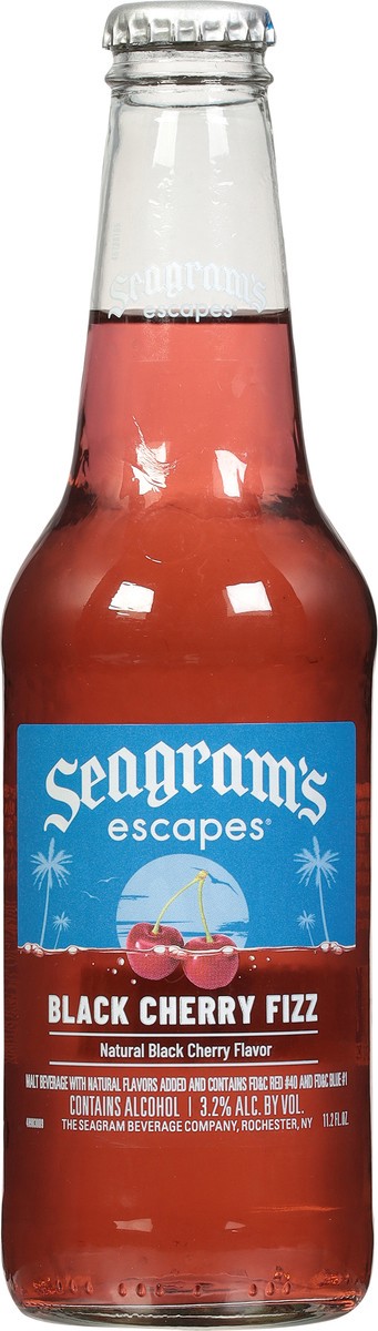 slide 4 of 9, Seagram's Escapes Black Cherry, Cherry Fizz Bottle, 11.2 oz