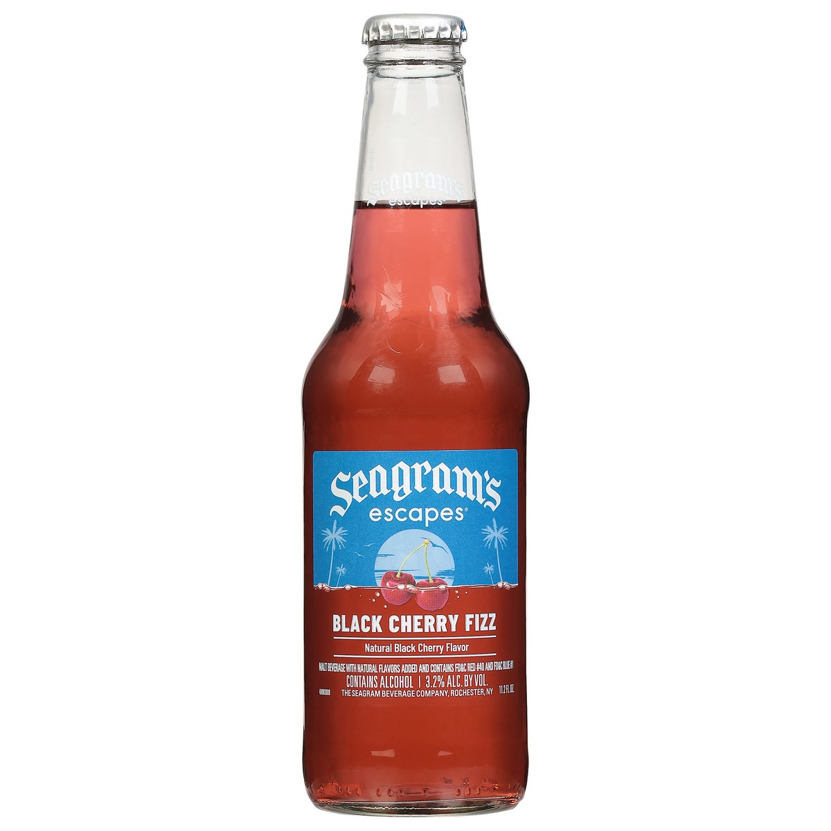 slide 1 of 9, Seagram's Escapes Black Cherry, Cherry Fizz Bottle, 11.2 oz