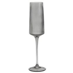 Ridge Champagne Glass, Smoke, 7.8 Oz.
