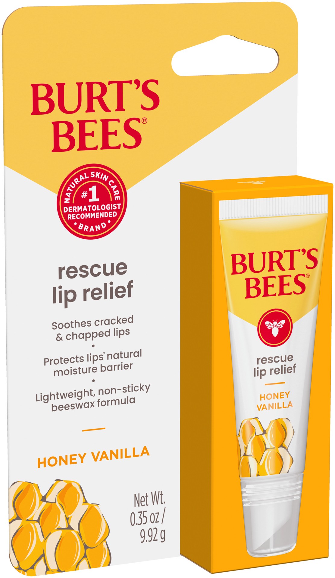 slide 2 of 5, Burt's Bees Honey Vanilla Rescue Lip Relief 0.35 oz, 0.35 oz