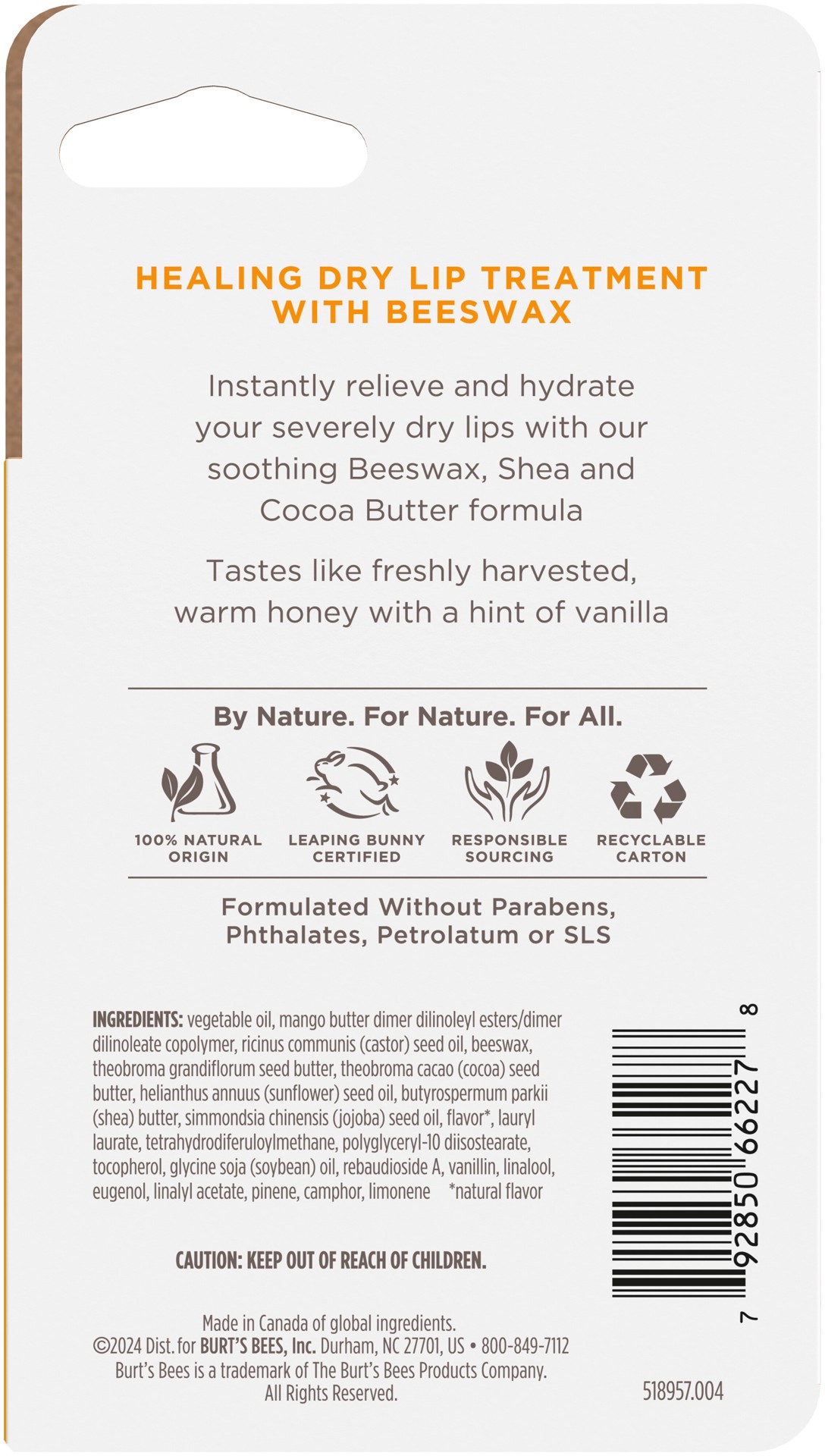 slide 4 of 5, Burt's Bees Honey Vanilla Rescue Lip Relief 0.35 oz, 0.35 oz