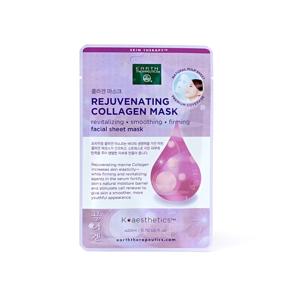 slide 1 of 1, Earth Therapeutics Rejuvenating Collagen Facial Sheet Mask, 1 ct