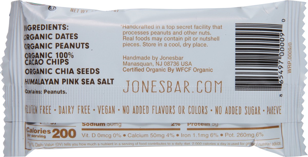 slide 3 of 9, Jonesbar Organic Chocolate Peanut Butter Bar 1.7 oz, 