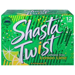 Shasta Twist Caffeine Free + Vitamin C Lemon Lime Soda - 12 fl oz