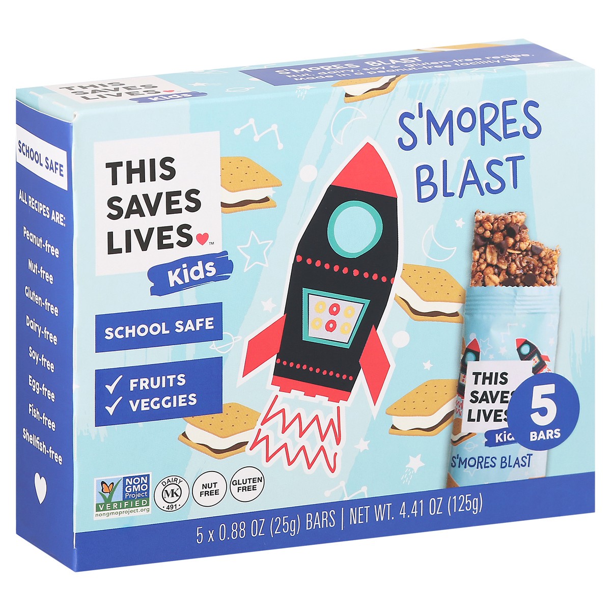 slide 9 of 9, This Saves Lives Kids S'Mores Blast Bars 5 ea, 5 ct