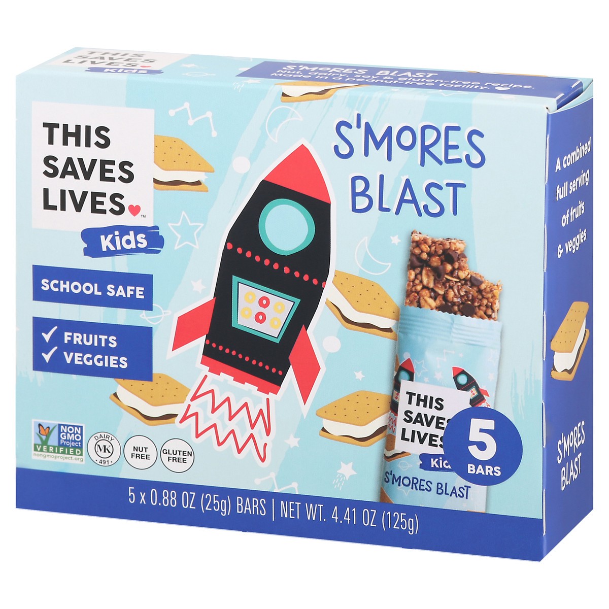 slide 2 of 9, This Saves Lives Kids S'Mores Blast Bars 5 ea, 5 ct