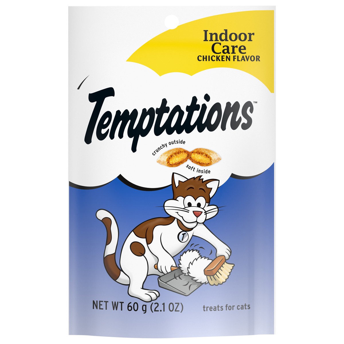 slide 1 of 9, Temptations Indoor Care Chicken Flavor Crunchy Cat Treats - 2.1oz, 2.1 oz