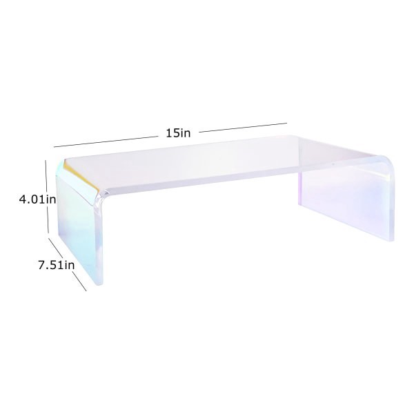 slide 3 of 4, Realspace® Acrylic Monitor Stand, 4""H x 15""W x 7-1/2""D, Clear/Iridescent, 1 ct