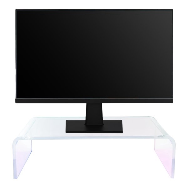 slide 4 of 4, Realspace® Acrylic Monitor Stand, 4""H x 15""W x 7-1/2""D, Clear/Iridescent, 1 ct