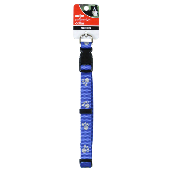 slide 1 of 1, Meijer Adjustable Dog Collar, Reflective, Blue, Medium, 1 ct