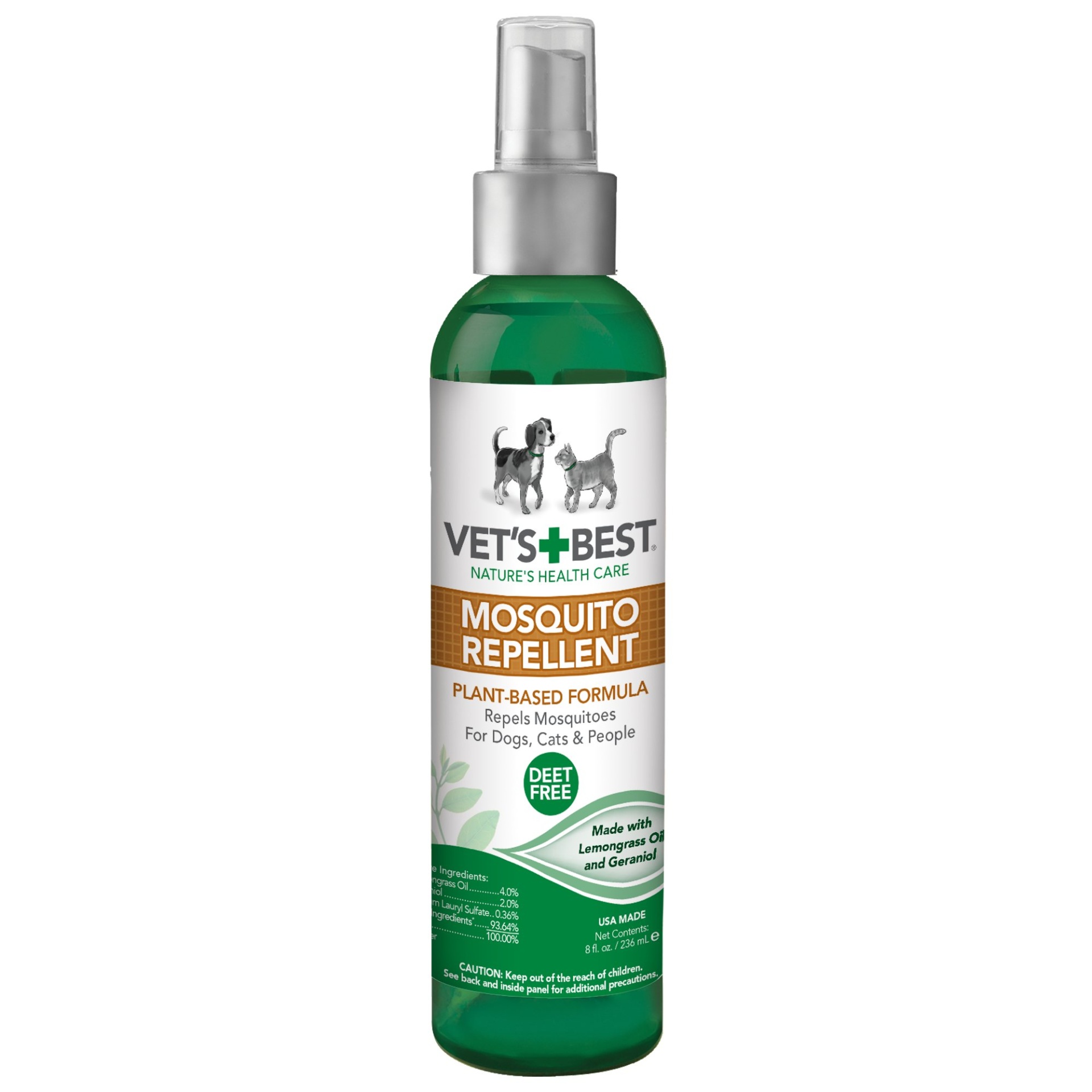 slide 1 of 1, Vet's Best Mosquito Repellent Spray for Dogs & Cats, 8 fl oz