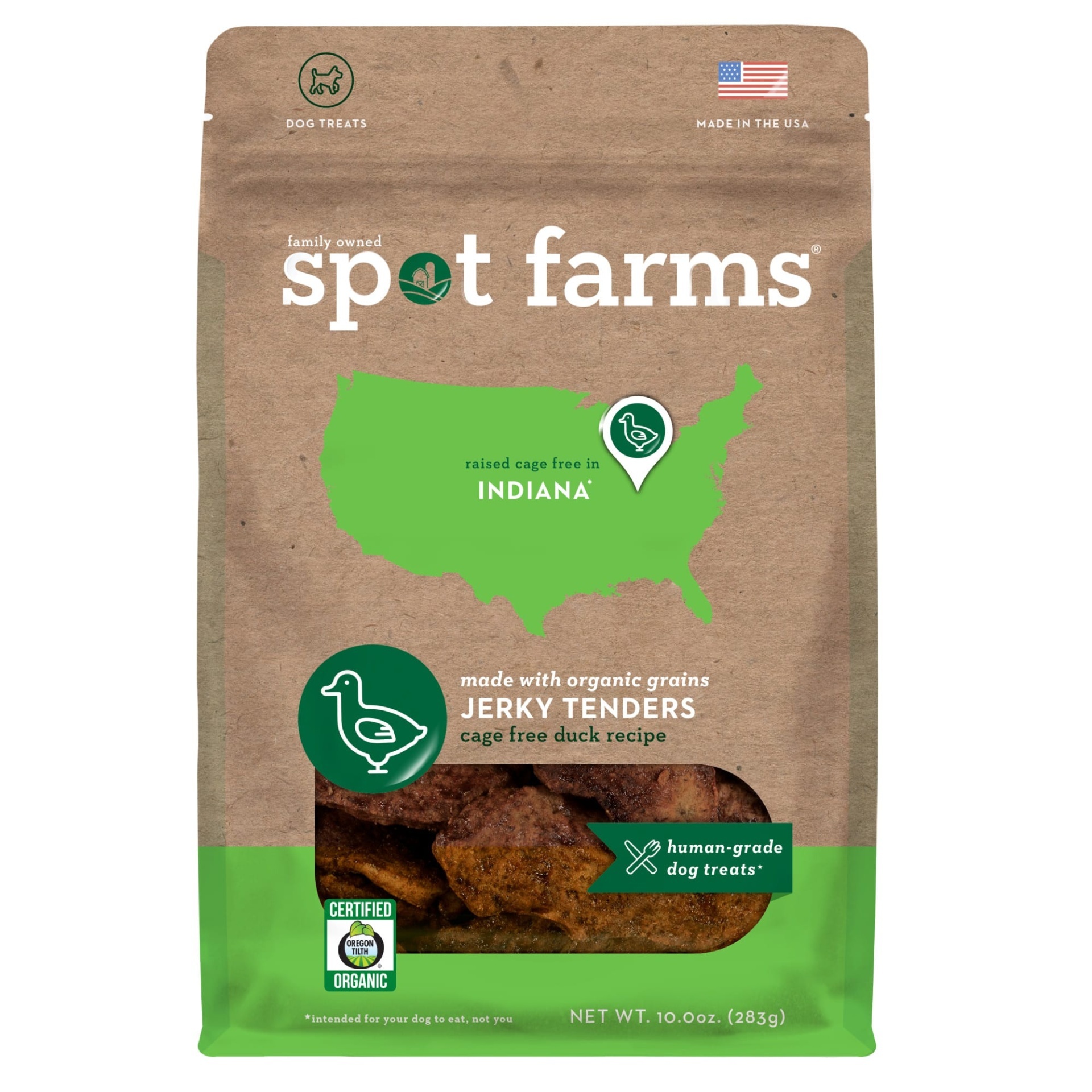 slide 1 of 1, Spot Farms Organic Duck Jerky Dog Treats, 10 oz