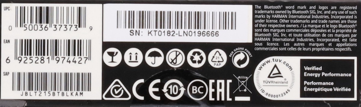 slide 12 of 12, JBL Wireless Pure Bass Tune 215 Earbud Headphones 1 ea, 1 ct