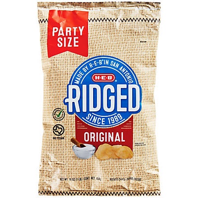 H-E-B Party Size Ridged Potato Chips – Original - Shop Chips at H-E-B