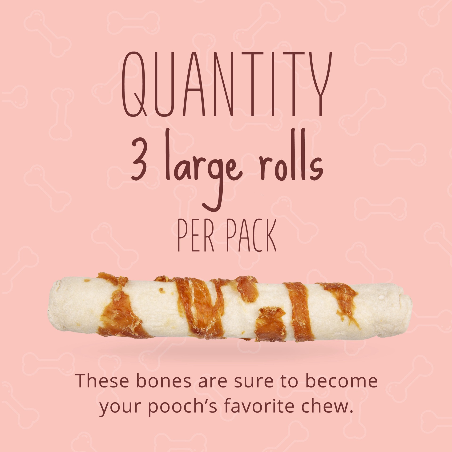 slide 7 of 10, Better Belly Proteins With Real Venison Large Rolls 3 Count, Digestible Rawhide For Dogs, 0.85 lb