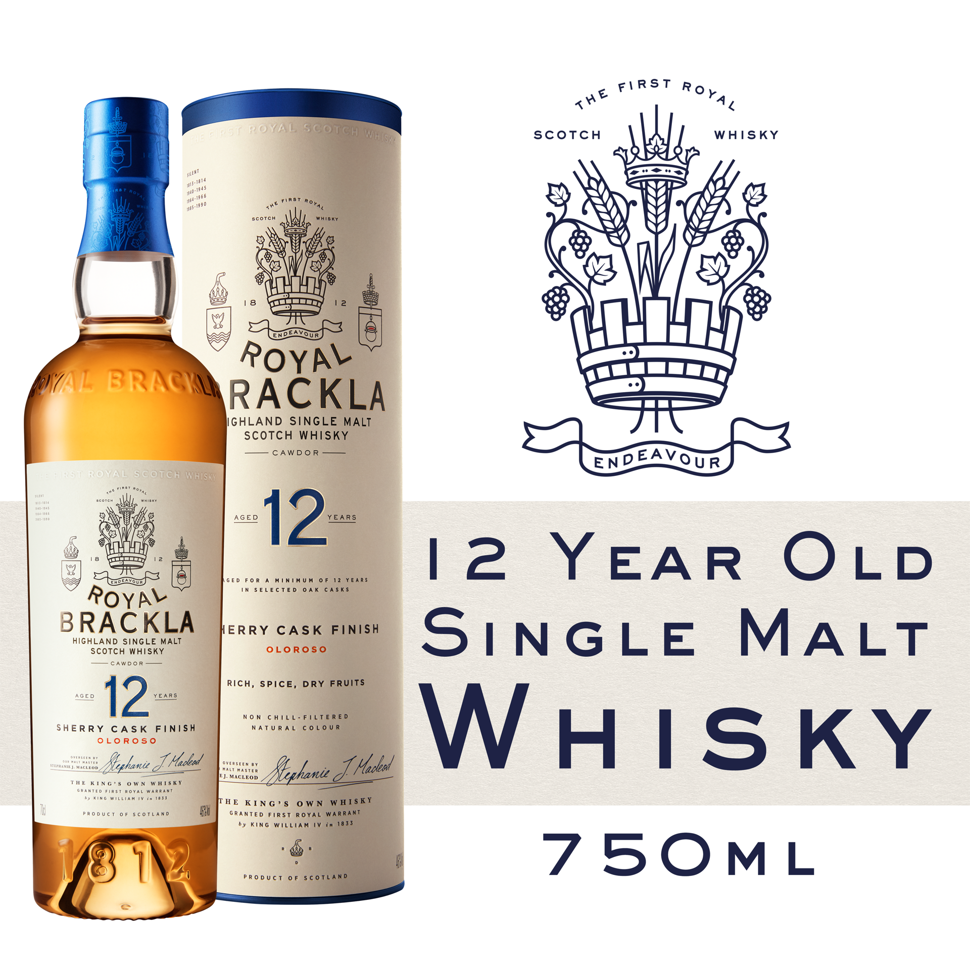 slide 1 of 5, Royal Brackla 12 Year Old Single Malt Scotch Whisky 40% 75Cl/750Ml, 750 ml