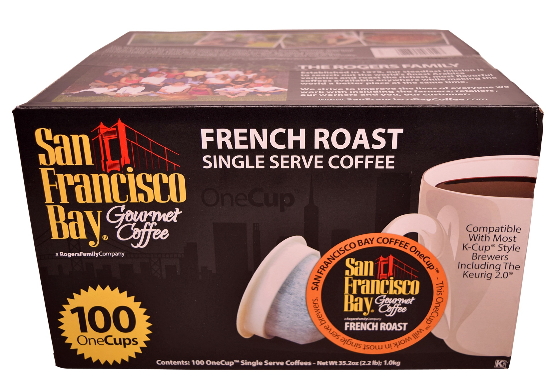slide 1 of 1, SF Bay Coffee French Roast Single Serve Coffee K-Cups, 100 ct