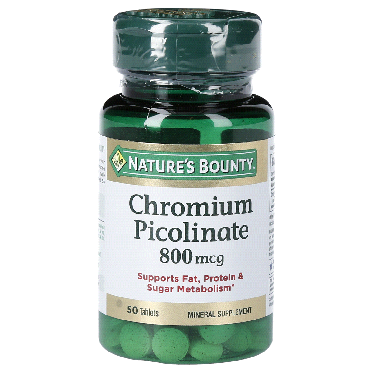 slide 1 of 5, Nature's Bounty Mega Chromium Picolinate 800mcg Tablets, 50 ct