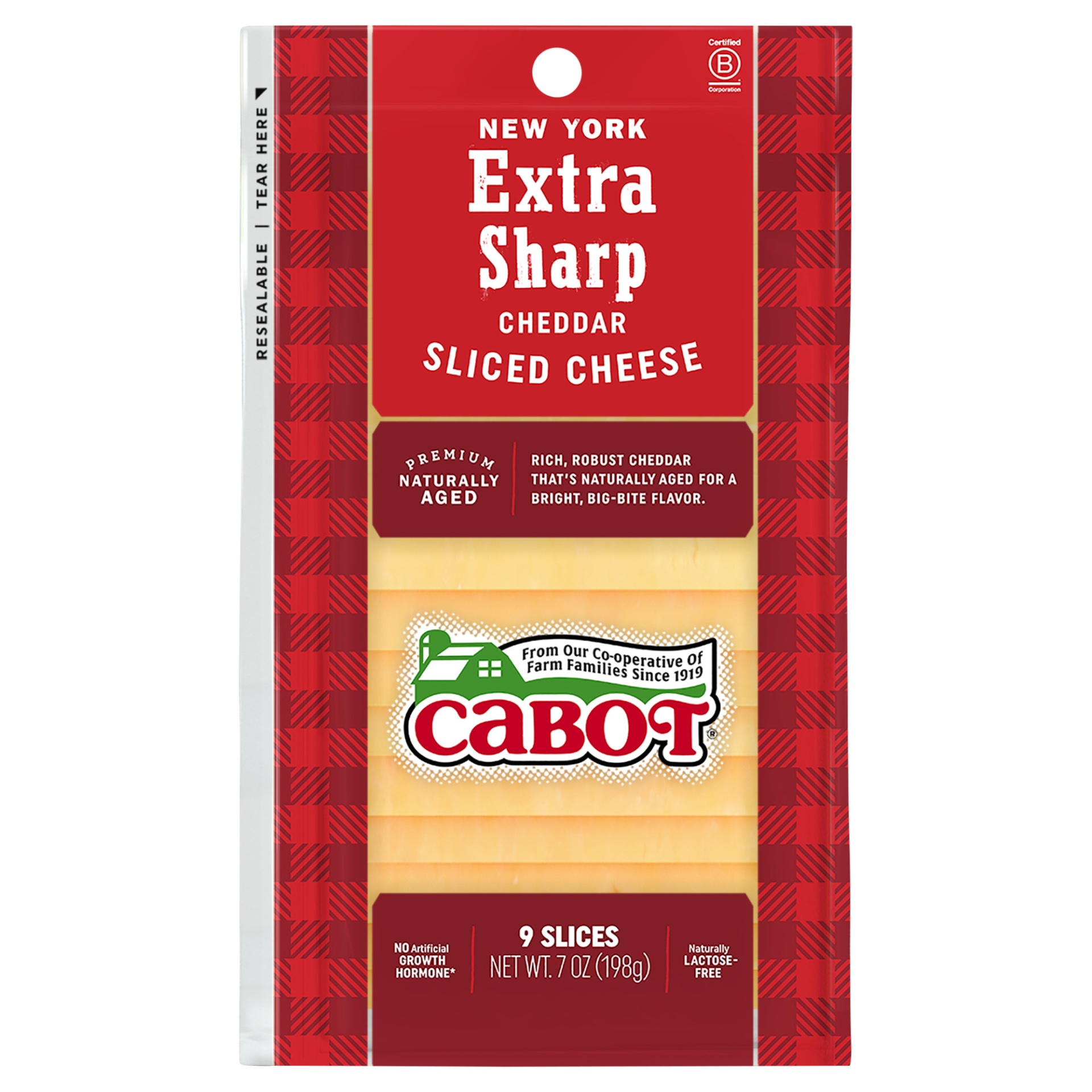 slide 1 of 1, Cabot Ny Extra Sharp Sliced Cheddar Cheese, 7 oz