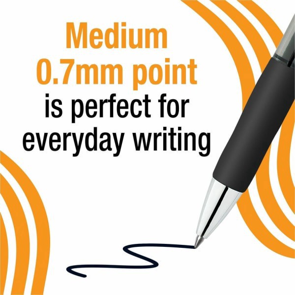 slide 6 of 10, BIC Gelocity Pro Gel Pen, Retractable, Medium Point 0.7MM, Clear Barrel, Black Ink, Pack Of 4, 4 ct