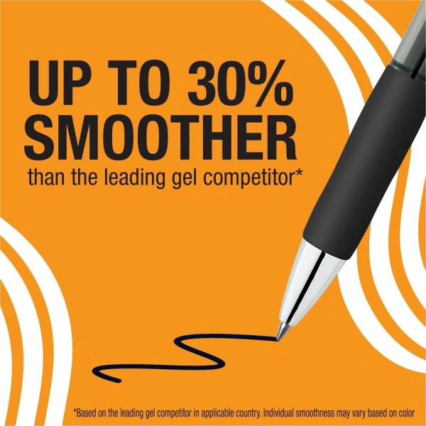 slide 7 of 10, BIC Gelocity Pro Gel Pen, Retractable, Medium Point 0.7MM, Clear Barrel, Black Ink, Pack Of 4, 4 ct