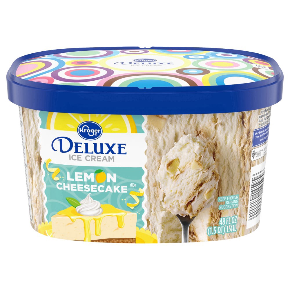 slide 1 of 5, Kroger® Lemon Cheesecake Ice Cream Tub, 48 fl oz