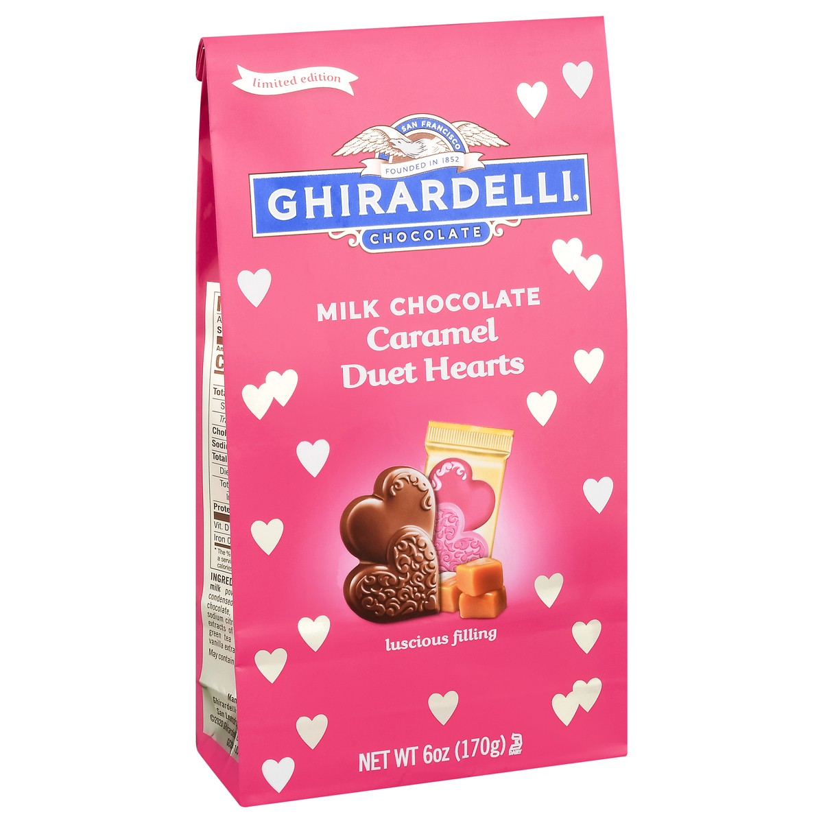 slide 5 of 9, Ghirardelli Valentine's Milk Caramel Hearts Bag, 6 oz
