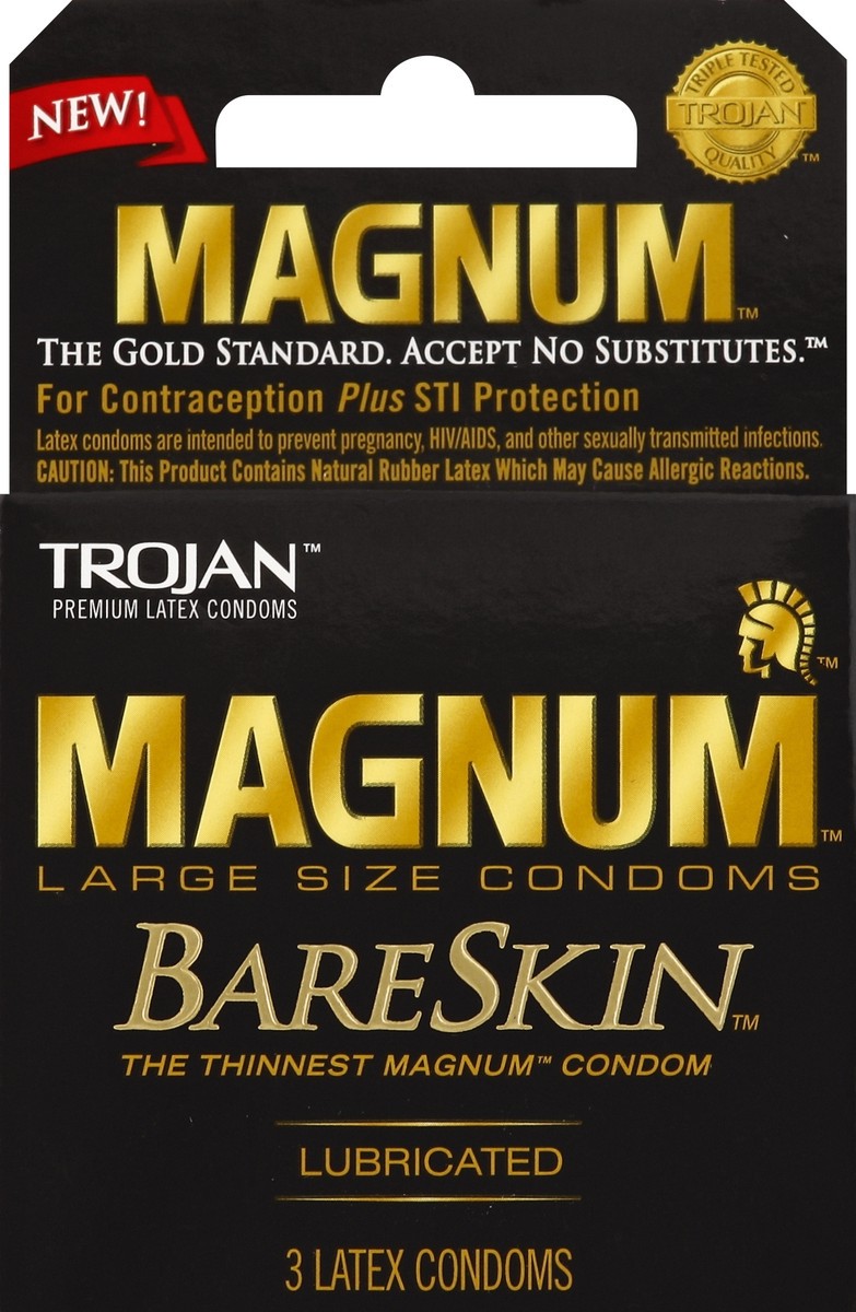 slide 4 of 4, Trojan Bare Skin Magnum Condoms, 3 ct