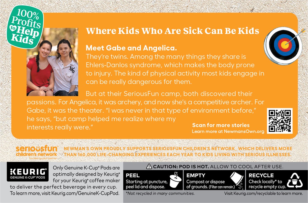 slide 5 of 10, Newman's Own Organics Special Blend Decaf Keurig Single-Serve K-Cup Pods, Medium Roast Coffee, 10 Count, 10 ct