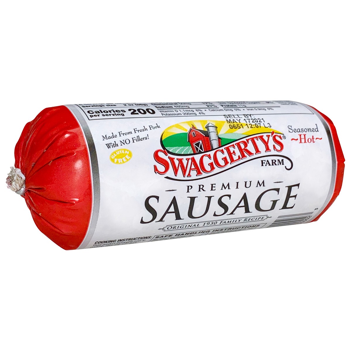 slide 2 of 8, Swaggerty's Farm Original 1930 Premium Hot Sausage Roll, 16 oz