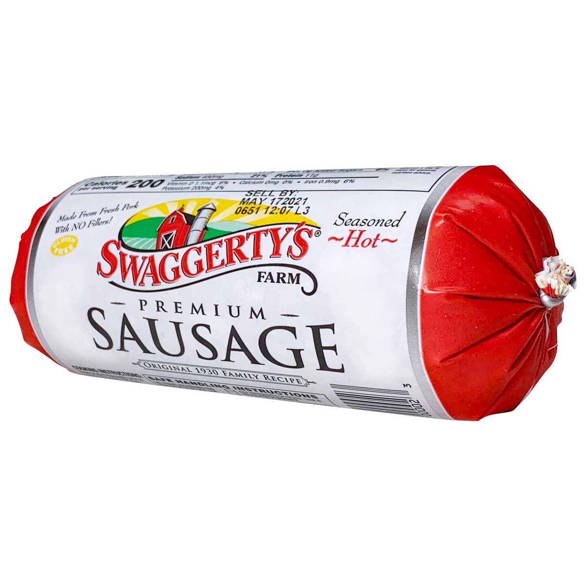 slide 3 of 8, Swaggerty's Farm Original 1930 Premium Hot Sausage Roll, 16 oz