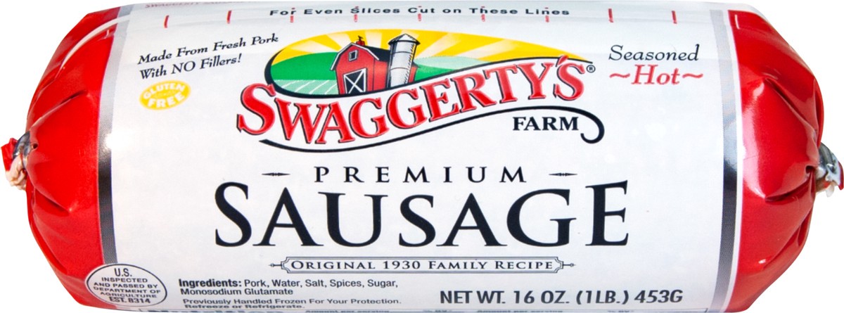 slide 7 of 8, Swaggerty's Farm Original 1930 Premium Hot Sausage Roll, 16 oz