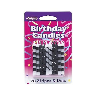 slide 1 of 1, DecoPac Stripes & Dots Candles, 20 ct