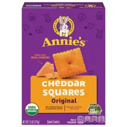 Annie's Organic Cheddar Squares, Baked Cracker Snacks, 7.5 oz