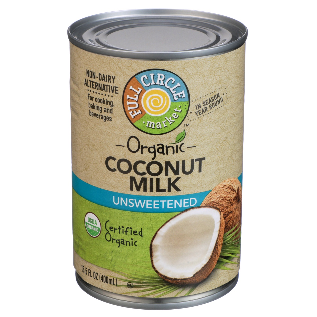 slide 1 of 1, Full Circle Market Unsweetened Coconut Milk, 13.5 oz