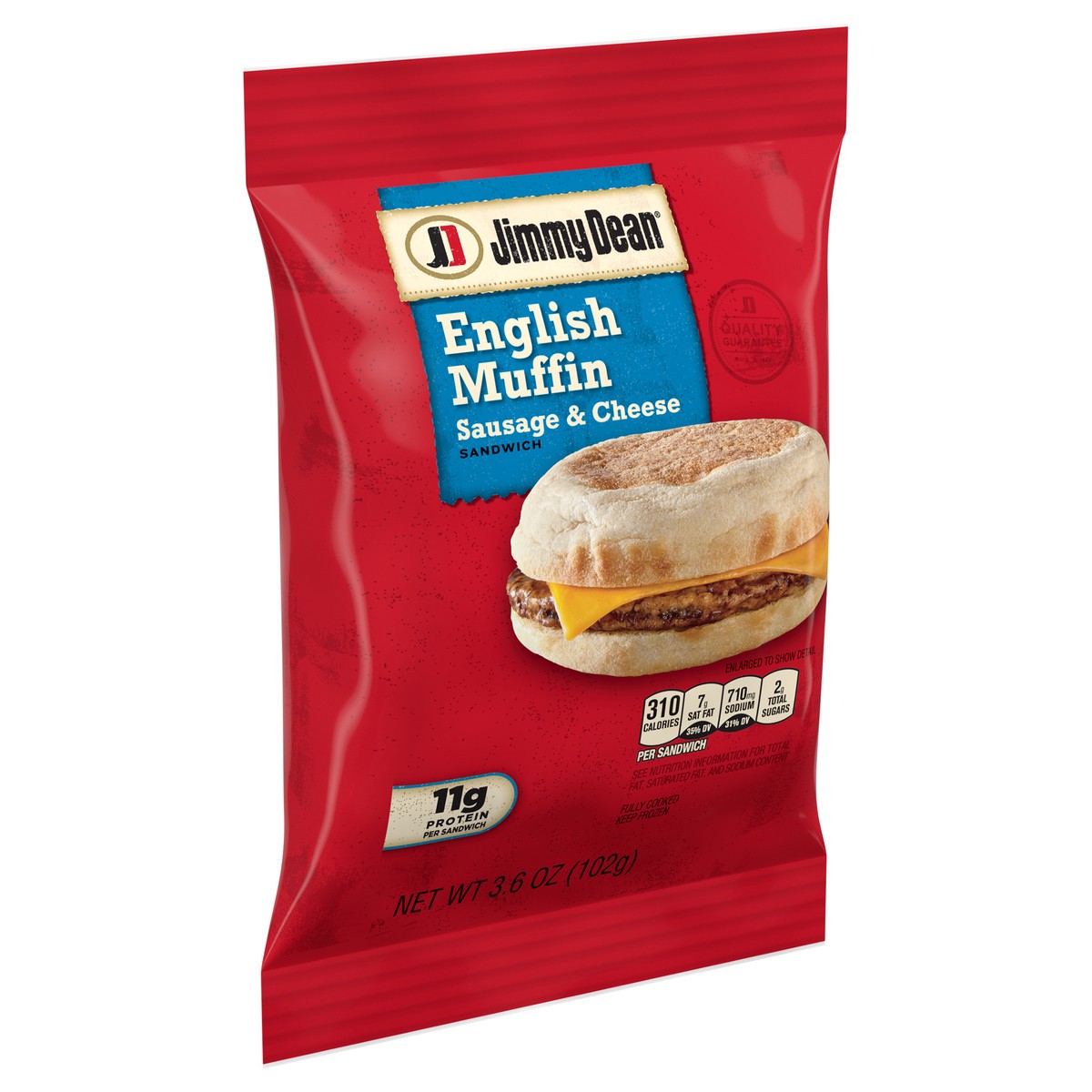 slide 5 of 10, Jimmy Dean English Muffin Breakfast Sandwiches with Sausage and Cheese, Frozen, 1 Count, 102.06 g