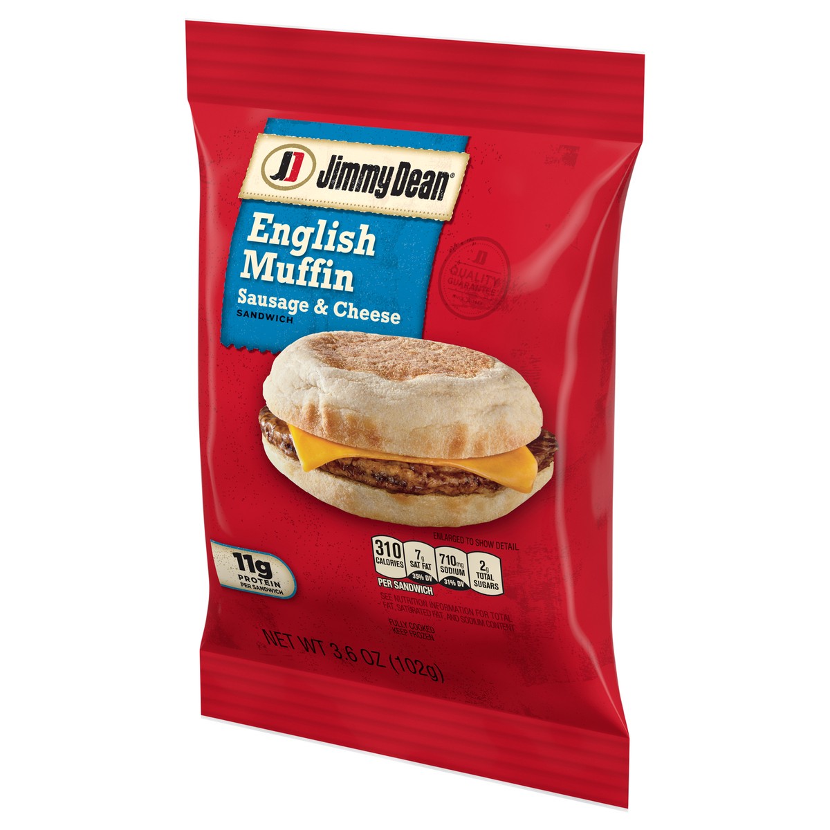 slide 7 of 10, Jimmy Dean English Muffin Breakfast Sandwiches with Sausage and Cheese, Frozen, 1 Count, 102.06 g