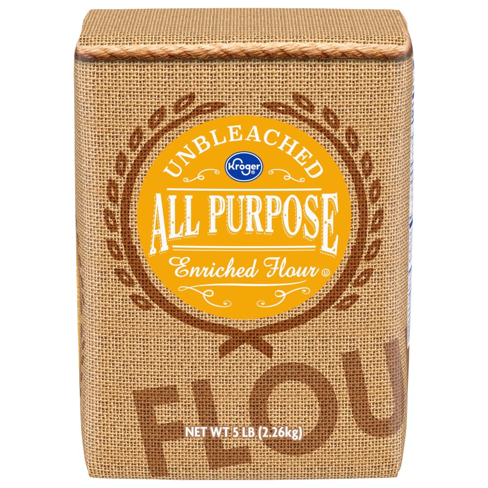 slide 1 of 5, Kroger Unbleached All Purpose Enriched Flour, 5 lb