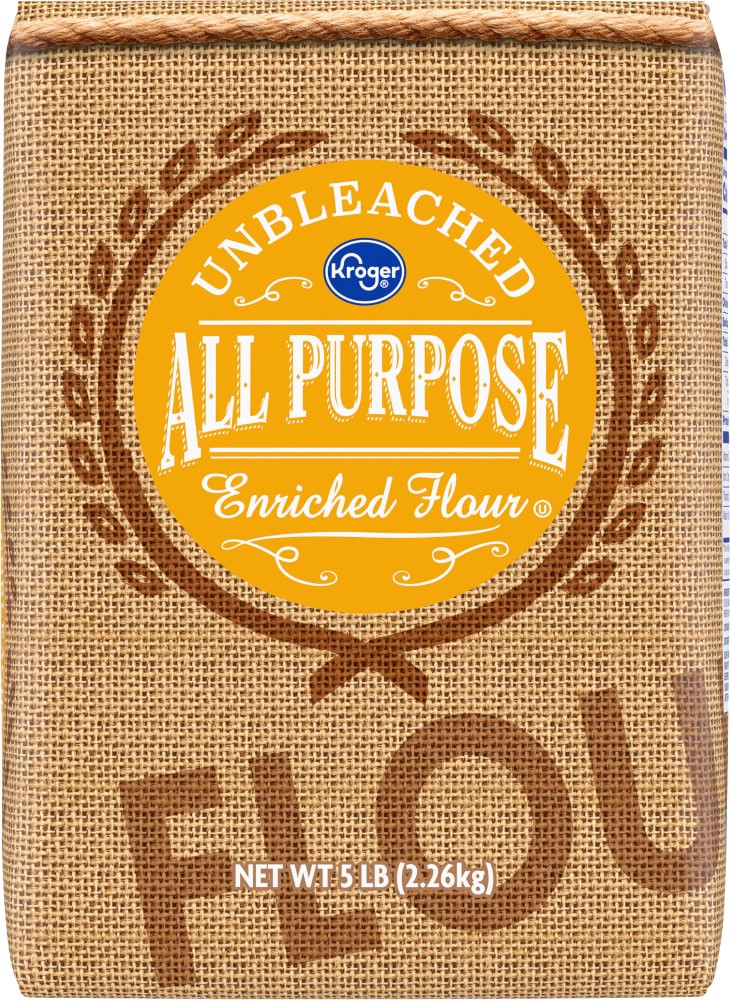 slide 1 of 5, Kroger Unbleached All Purpose Enriched Flour, 5 lb